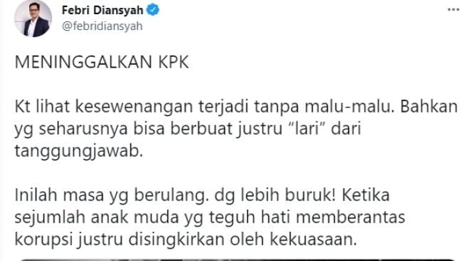 Ulas Soal Meninggalkan KPK, Febri Ungkap Berbagai Upaya Penyingkiran Pegawai KPK