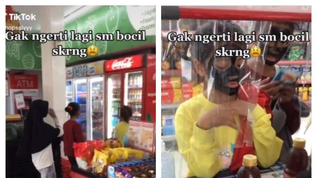 Jajan Santuy di Minimarket, Masker yang Dipakai Bocah Ini Bikin Warganet Keheranan