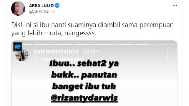 Unggahan Putri Anne Saloka menjawab pertanyaan warganet [Instagram/@areajulid]