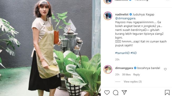 Nadine Chandrawinata ditegur Dimas Anggara [Instagram/@nadinelist]