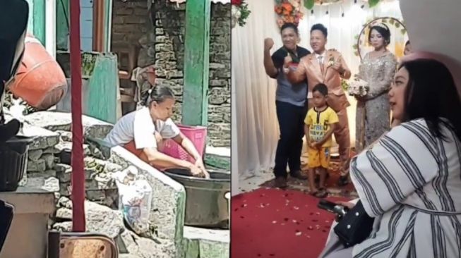 Viral Emak-emak Cuci Baju di Depan Pesta Hajatan, Netizen Ribut Sendiri: Lah Kenapa?
