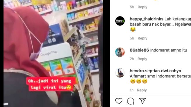 Unggahan video sindikat suami istri mengutil [instagram]