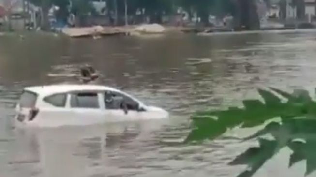 Viral Detik-Detik Mobil Terseret Arus Sungai, 3 Orang Masih di Dalam