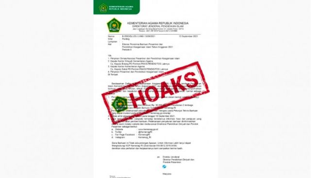 Surat Kemenag hoaks [ANTARA]