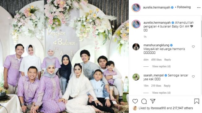 Acara pengajian 4 bulanan kehamilan Aurel Hermansyah (instagram.com)