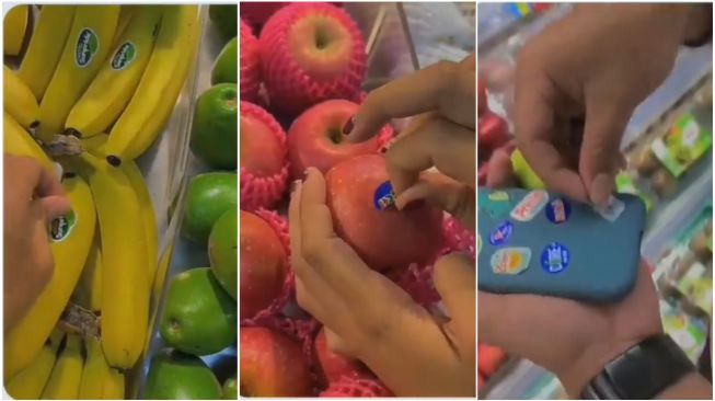 Ambil Stiker Buah di Supermarket untuk Hiasan HP, Dua Sejoli ini Tuai Perdebatan Publik (Instagram)