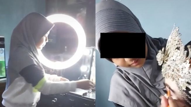 Viral Bocah Jadi MUA Saat Subuh Lalu Lanjut Sekolah Online, Hasil Make Up Disorot