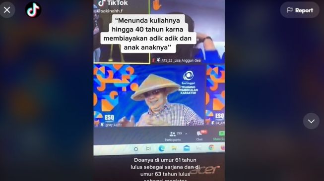 Viral Lelaki Berusia 58 Tahun Ikut Ospek, Ada Kisah Inspiratif di Baliknya. (Dok: TikTok/sakinahh.f)