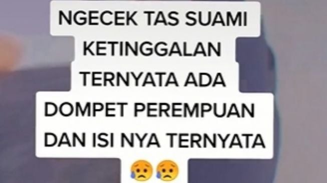 Cek-cek tas suami, istri kaget temukan dompet wanita lain (tiktok)