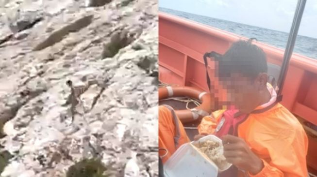 Video Basarnas Selamatkan Pria yang Terkantung-kantung di Laut dan Terdampar di Pulau