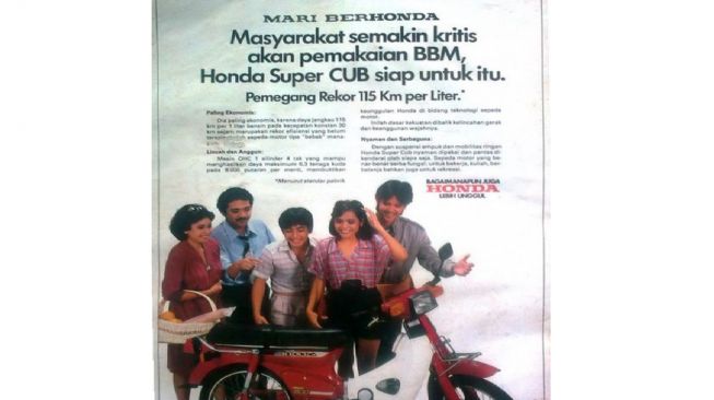 Iklan Honda SUper Cub jadul (Facebook/Indonesia Tempo Dulu)
