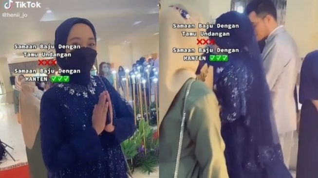 Viral Baju Cewek Kembar dengan Pengantin saat Kondangan, Publik: Pertanda...