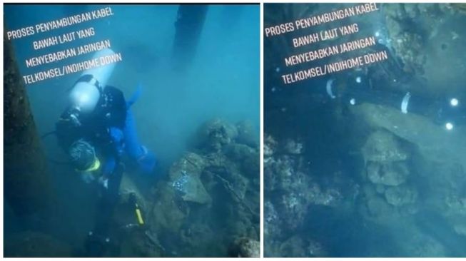 IndiHome Gangguan, Terungkap Perjuangan Teknisi Sambung Kabel di Bawah Laut (TikTok)