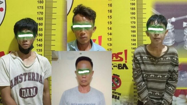 Pesta Sabu, Empat Pria Asal Lempasing Diciduk Polres Pesawaran
