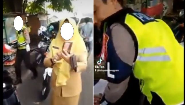 Viral emak-emak tak terima ditilang petugas, malah justru menasehati (Instagram)