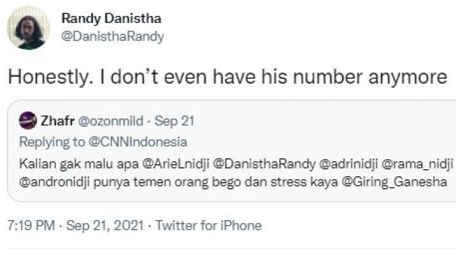 Randy Danistha, keyboardis Nidji. (Twitter)