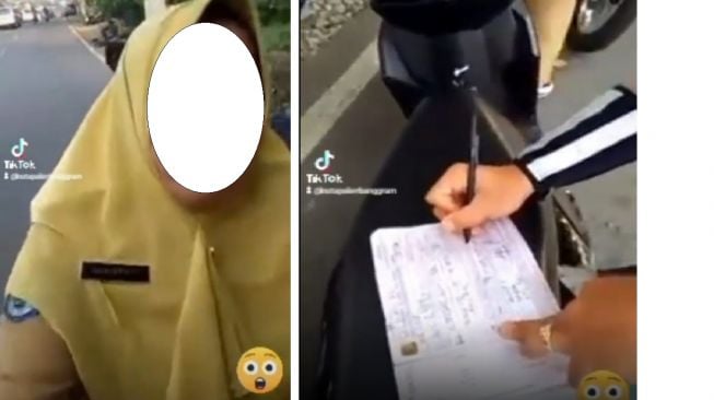 Viral Emak-Emak Berseragam Cokelat Ngotot Tolak Ditilang Petugas, Publik Heran