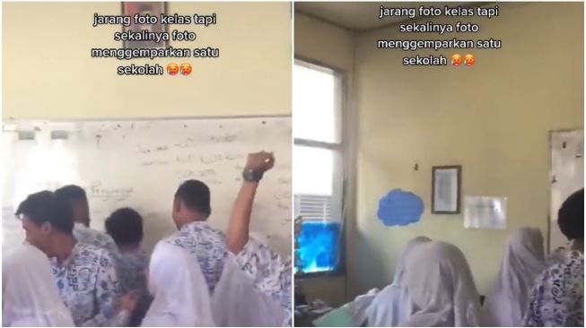 Jarang Foto Bareng Satu Kelas, Konsep Foto Para Siswa ini Menggemparkan Satu Sekolah (TikTok)