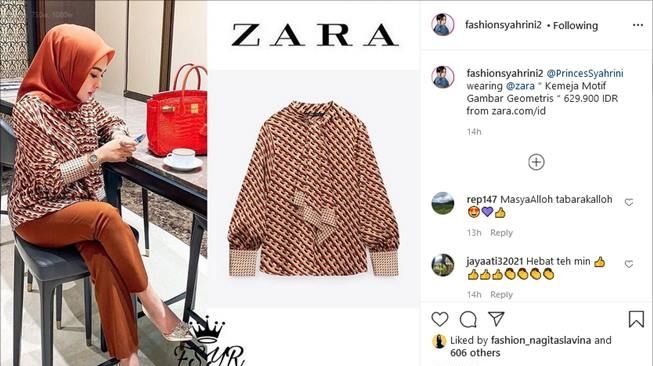 Harga baju yang dipakai Syahrini saat ngopi cantik ternyata cuma ratusan ribu. (Instagram/@fashionsyahrini2)