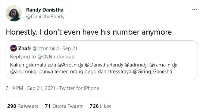 Cuitan Randy Nidji (twitter)