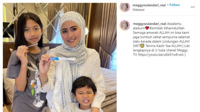 Meggy Wulandari hamil anak ketiga. (Instagram/@meggywulandari_real)