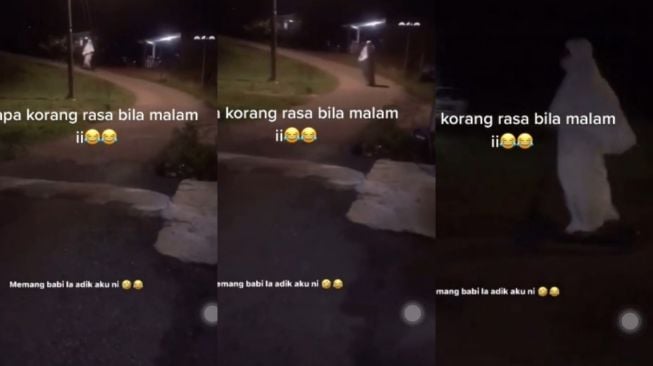 Viral Wanita Pakai Mukena Naik Skuter Ditonton 1,7 Juta Kali, Ngakak Kocak atau Takut?