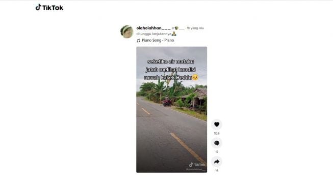 Kakek mengumpulkan beras di jalan. [TikTok]