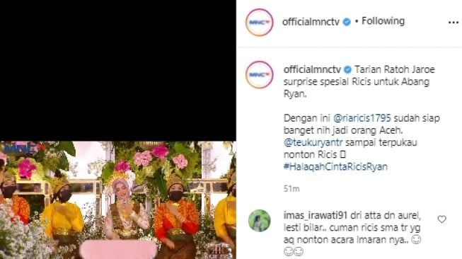 Ria Ricis menari di acara lamarannya (instagram.com)