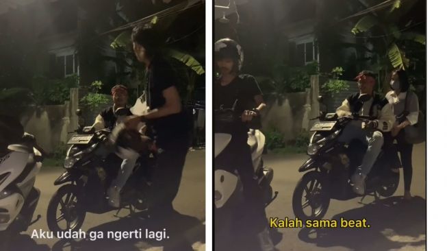 Pria penunggang Yamaha Aerox kalah saing dapatkan wanita dengan pemotor Honda BeAT (TikTok)