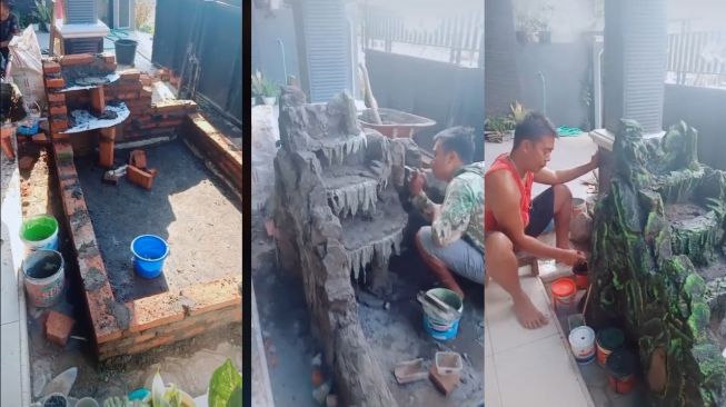 Diragukan Istri Tak Bisa Bangun Kolam Ikan, Hasil Akhir Kemampuan Suami ini Menggemparkan (TikTok)