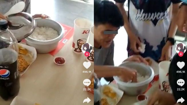 Viral Video Lelaki Bawa Nasi Sepanci ke KFC, Warganet: Melawan Hukum