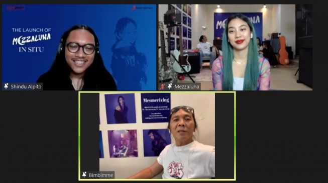 Mezzaluna, putri Bimbim Slank memperkenalkan lagu perdana In Situ melalui jumpa pers virtual, Kamis (23/9/2021) [Sony Music Entertainment]