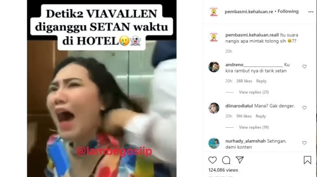 Momen saat Via Vallen  berteriak histeris [Instagram/@pembasmi.kehaluan.reall]