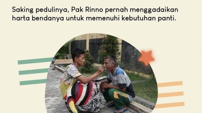 Seorang badut jalanan bernama Rinno rela membantu ODGJ di Jogja meski penghasilannya senilai Rp20 ribu per hari. [@ketimbang.ngemis.yogyakarta]