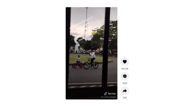 Iseng beristirahat, berujung hoki ketemu Presiden Jokowi. [TikTok]