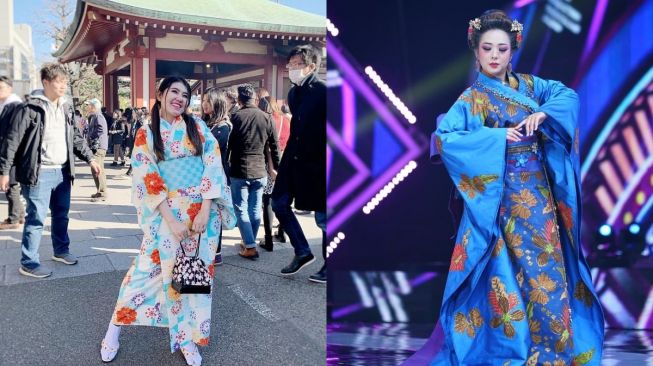 6 Gaya Pedangdut Pakai Kimono, Siapa Paling Manglingi?