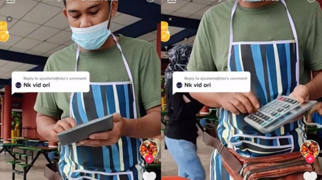 Viral, Aksi Pelayan Pencet Kalkulator Ini Bikin Salah Fokus (TikTok)