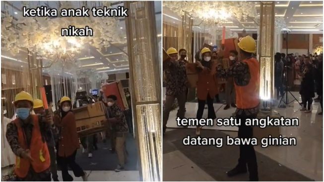 Viral Pernikahan Anak Teknik, Tamu Undangan Bawa Perkakas: Mempelai Mendadak Jadi Mandor