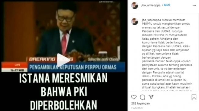 Beredar Kabar Istana Resmikan PKI Berdiri Lagi di Indonesia, Begini Faktanya