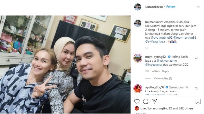 Ayu Ting Ting saat bertemu dengan tim WO [Instagram/@lukmankarim]