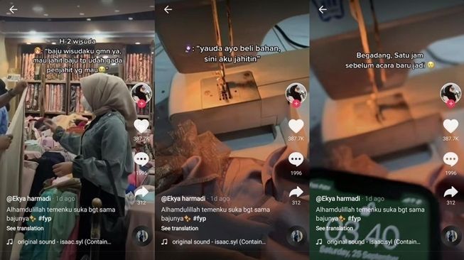 Jahit Baju Kilat Buat Wisuda Teman, Hasilnya Bikin Netizen Melongo