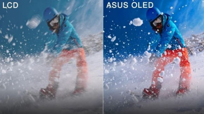 Perbandingan layar laptop biasa dan layar Asus Oled (Asus Indonesia)