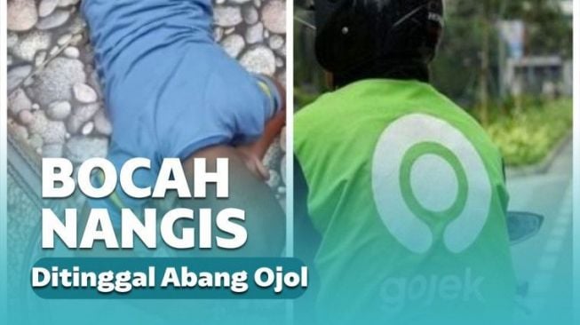 Viral Bocah Nangis Heboh Gara-gara Abang Ojol, Warganet: Patah Hati Terbesa