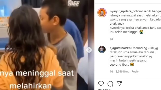 Istri meninggal saat melahirkan. (Instagram/@nyinyir_update_official)