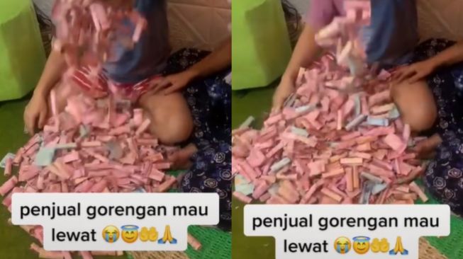 Penjual Gorengan Histeris Bongkar Tabungan, Total Uangnya Bikin Melotot