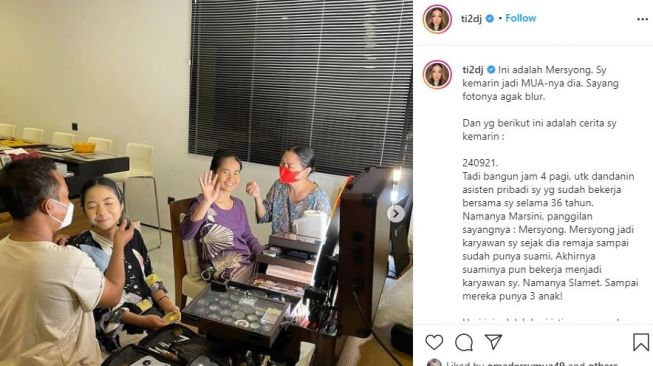 Titi DJ rela jadi MUA buat asisten rumah tangga. (Instagram/@ti2dj)