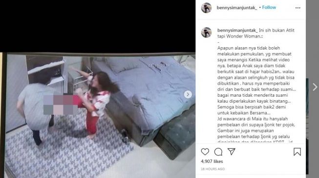 Unggahan Benny Simanjuntak terkait penyerangan Dhena Devanka ke Jonathan Frizzy [Instagram]
