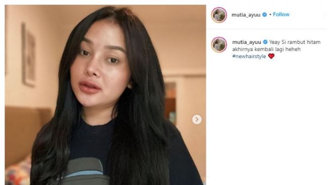 Mutia Ayu ganti gaya rambut. (Instagram/@mutia_ayuu)