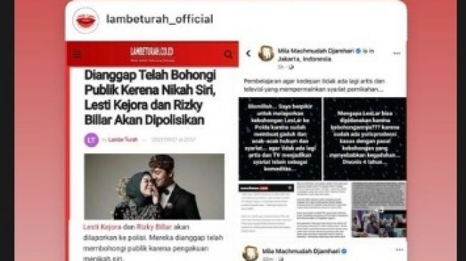 Unggahan soal Rizky Billar dan Lesti Kejora [Instagram/@theoctbn]