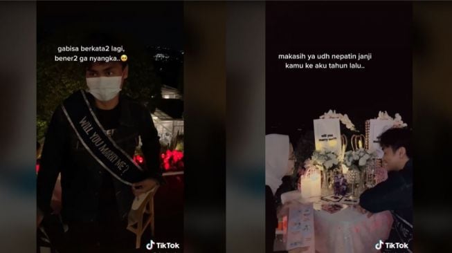 Viral Pria Lamar Pacar setelah Lulus Sidang Skripsi (tiktok.com/@denisarhy)